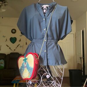 FREE w/ Any Purchase Flared buttoned down dress top